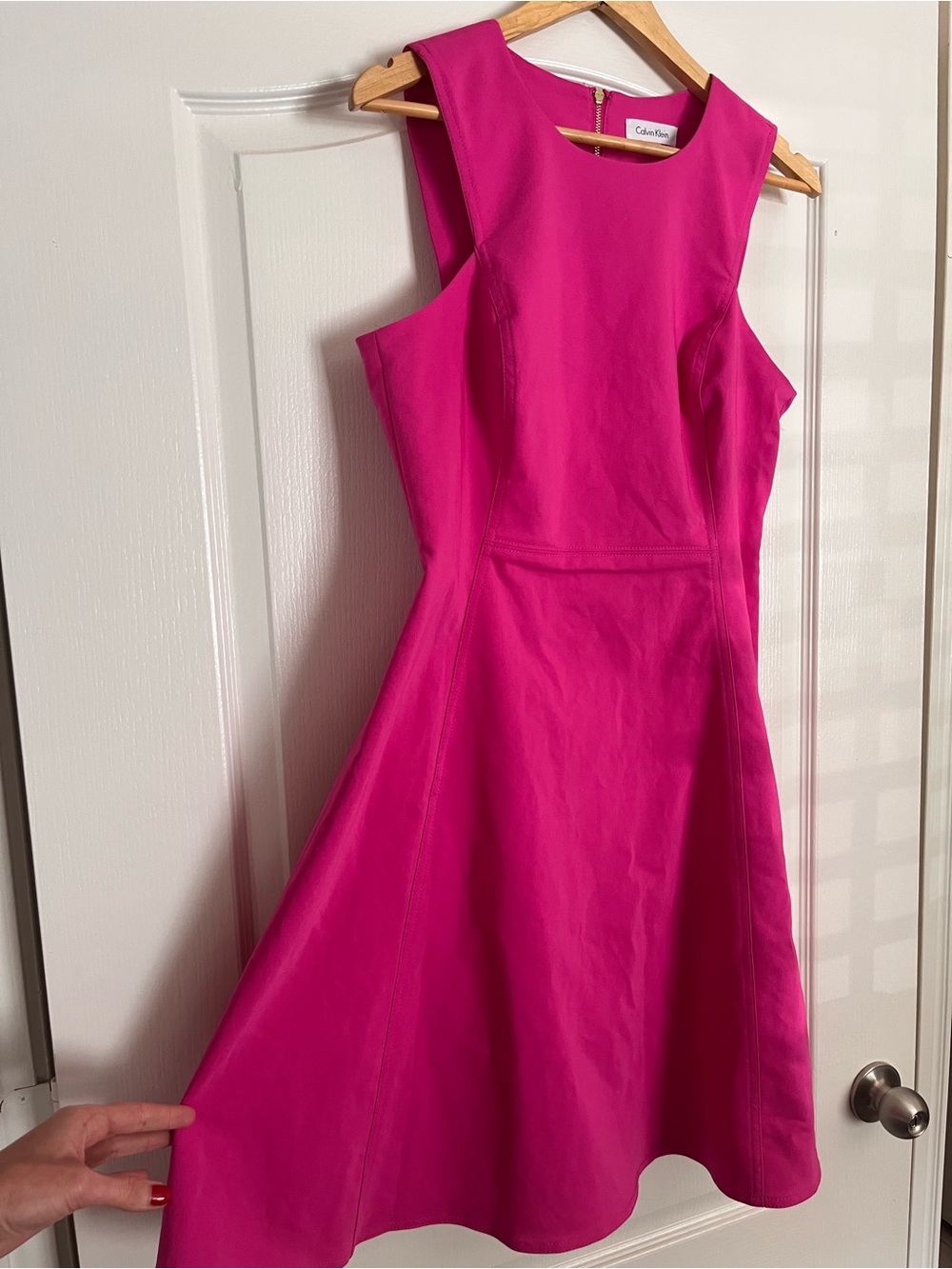Calvin Klein Fuchsia Sleeveless A-Line Midi Dress - Picture 3 of 5